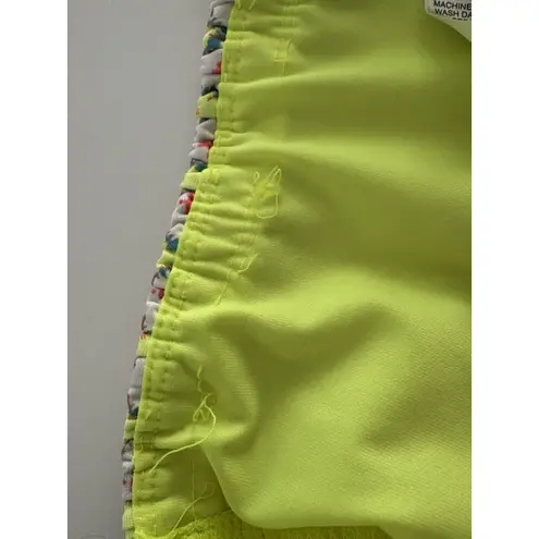 Lucky In Love Feeling Groovy Skort Skirt L Yellow Pink Smocked Golf Pickleball * Size L