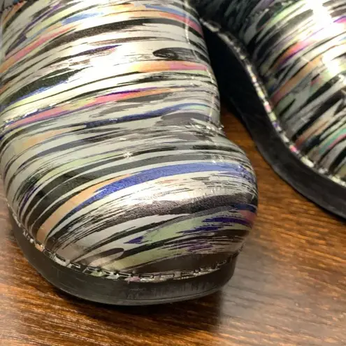 Dansko Women's Striped Patent Leather Professional Clogs Multicolor Size 38