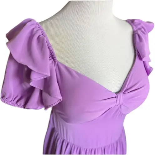 NWT Womens New Fashion Lilac Stunning Tiered Tie Back Midi Dress