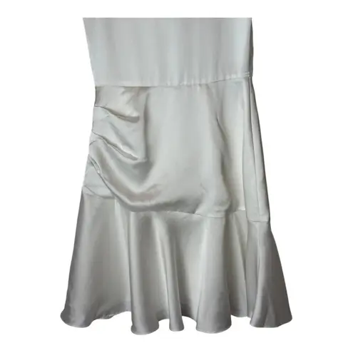Milly Dress Women 0 White Satin Sleeveless Cowl Neck Nia Mini Bridal Party