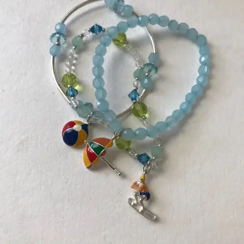Beach Balls Stretch Bracelets Set of 3 Surfer Girl