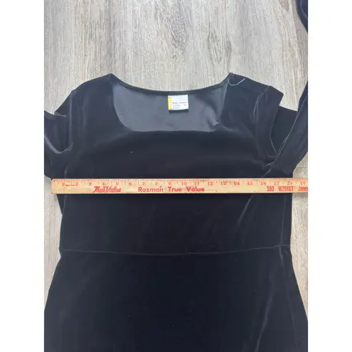 Hanna Andersson Velvet Dress Long Sleeve Square Neck Black Dress M Size M