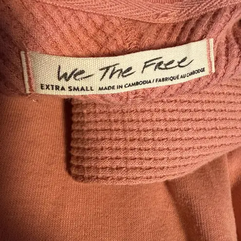 Free People We the Free Monterey Thermal Shirt  womens XS oversized pink V-neck