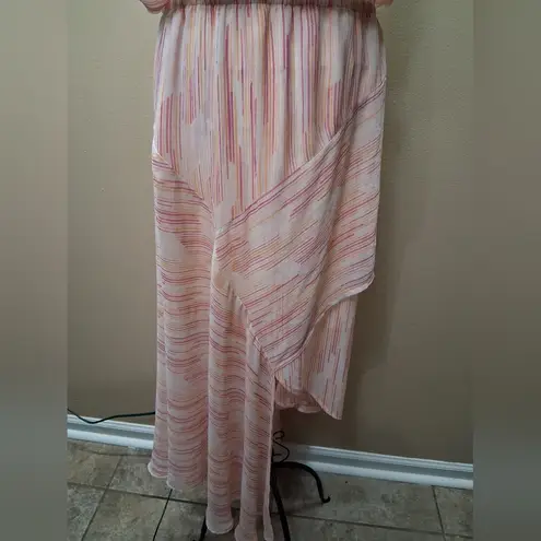 Cato  Asymmetrical Pink and White Dress