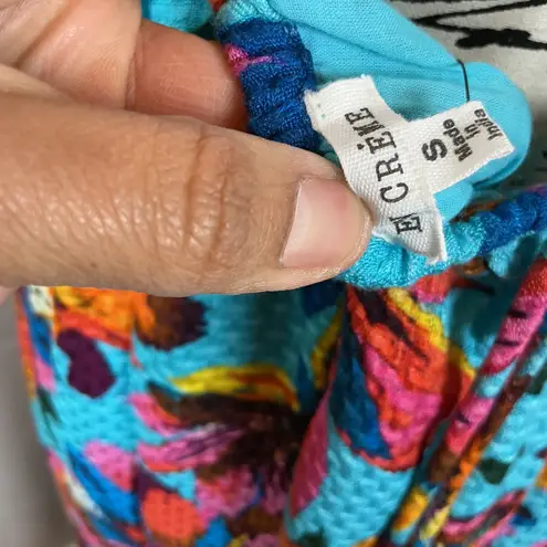 En Creme Women's Maxi Dress Halter Neck Tropical Floral Tie Back Bohemian Blue