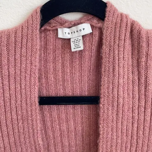 Topshop  long rose pink cardigan sweater Medium