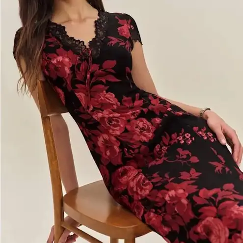 Reformation NWOT  Tiffie Midi Dress in Basilica Floral Print