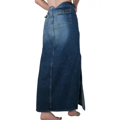Paris Blues Vintage 90s Soulmate Denim Shaded Maxi Skirt