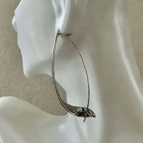 Modern Sculptural Teardrop Hoop Earrings