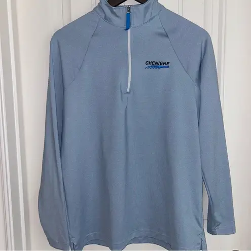 Devon & Jones moisture wicking quarter zip performance pull over women L Blue Size L