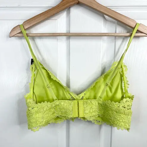 Etam Women's Green Lace Bralette 36B Wireless Adjustable Straps Celery Juice Size undefined