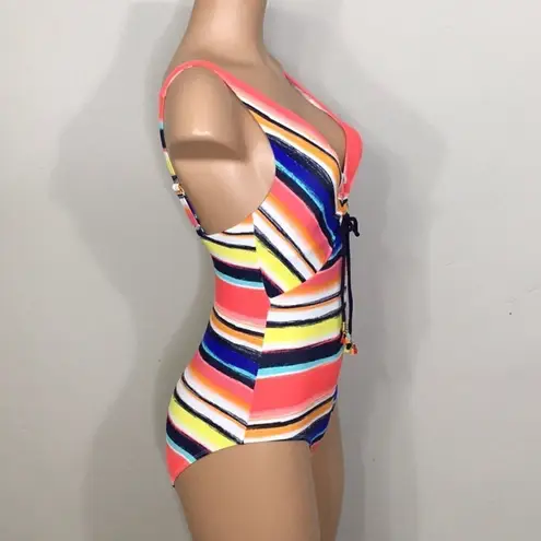 Anne cole slimming multicolored stripe swimsuit. New