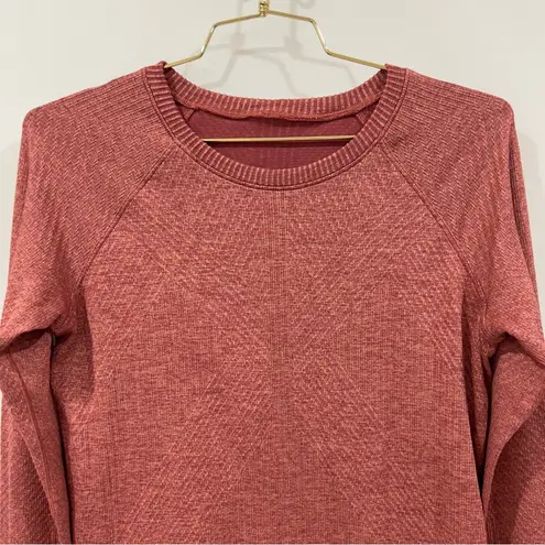 Lululemon Rest Less Pullover Top Size 10/12 Heathered Mulled Wine/Pink Savannah Red