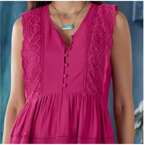 Sundance Womens Bright Tomorrow Western Boho Peasant Lace Crochet Midi Dress