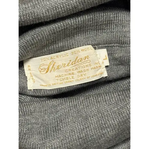 60s Sheridan Turtleneck Sweater Acrylic Wool Blend VTG 1960s Large Gray‎ VTG Gray