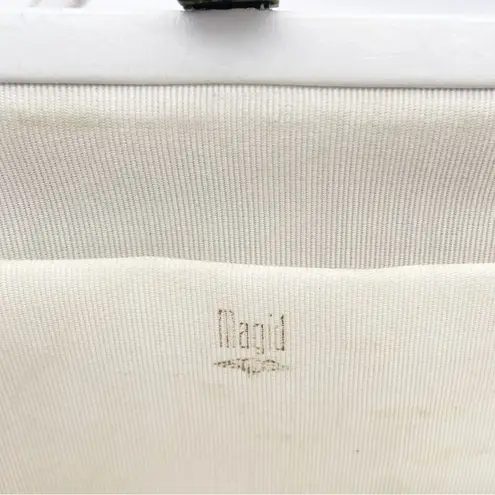 Vintage Magid Beaded Floral Clutch Purse White Pink Purple w Coin Pouch Beaded