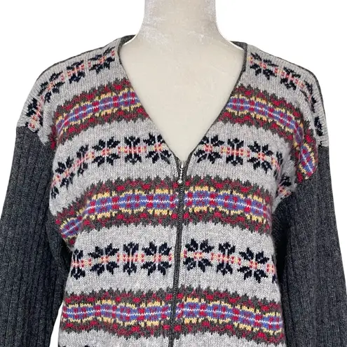 Northern Reflections Vintage Fair Isle Wool Full Zip Cardigan Women’s Size L