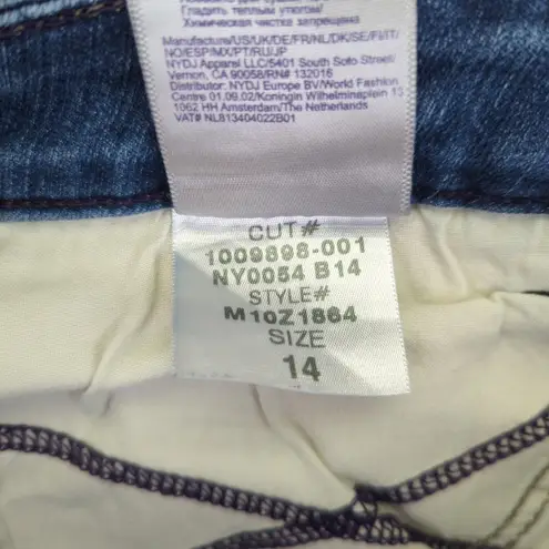 NYDJ Alina Convertible Ankle Jeans Womens 14 Blue Wash Lift Tuck Cropped Stretch