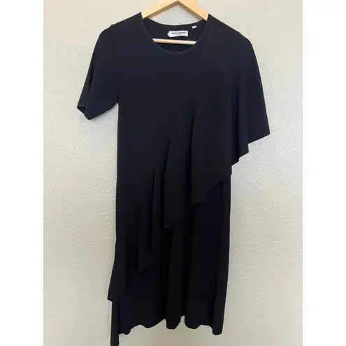 Opening Ceremony Black Flounce Dress Medium Minimalist Ruffle Office Dress