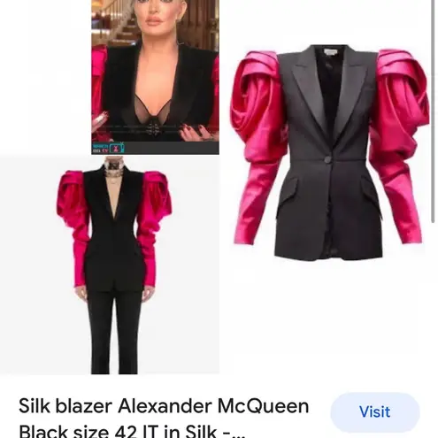 TwoTwin Style Blazer with Puffy Sleeves Black