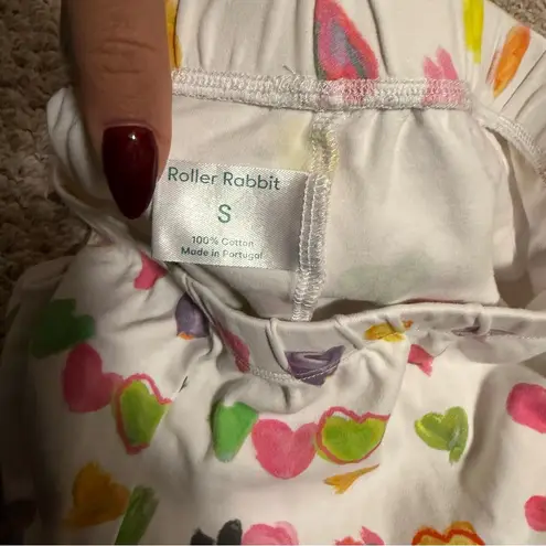 Roller Rabbit Kerri Rosenthal Tiny Drops of Love Hearts Polo Pajamas Size Small