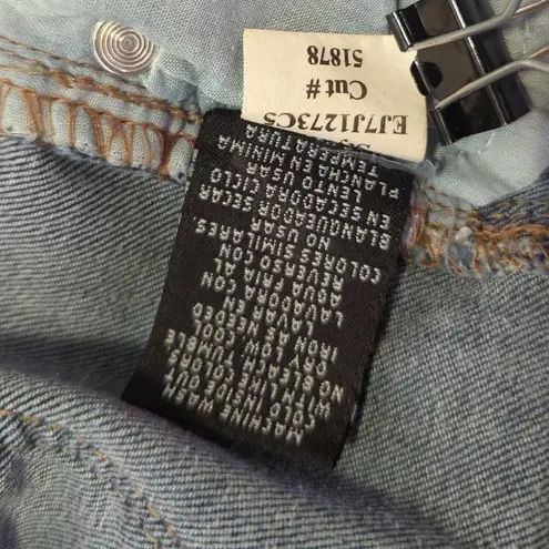 EVERMORE Denim Distressed Jeans Junior's Size 1 Skinny Raw Step Hem Blue