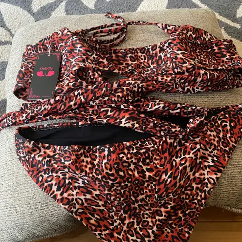 Shekini Crisscross Push-up Bandage Wrap Bikini Set