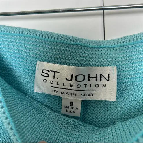 St. John Knit Light Blue Cami Top and Wide Leg Pant Set