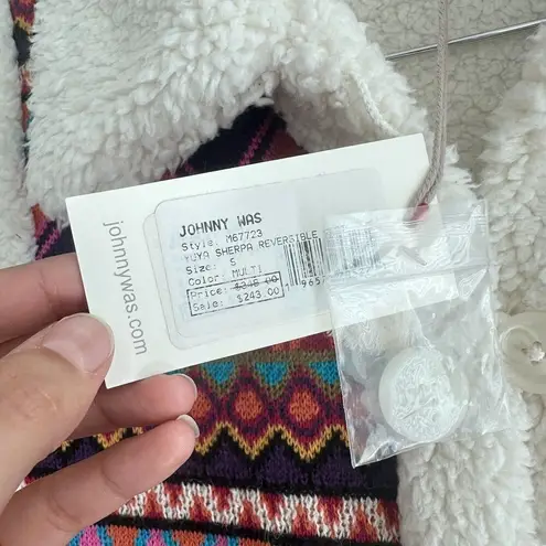 Johnny Was Vest Women Small Yuya Sherpa Alpaca Blend Aztec Boho Print Jacket NWT