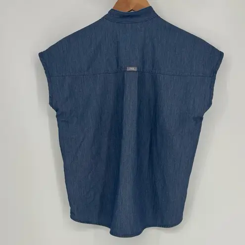 FIGS Rafela Oversized Scrub Top Women’s Size XXS in Blue Gray - EUC!