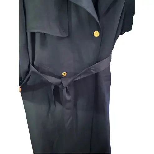 Talbots Vintage  Navy Blue Full Length Trench Coat with belt 4