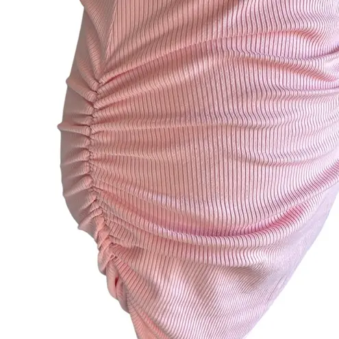 Olivia Rae Livi Ribbed Side Ruched Tshirt Dress