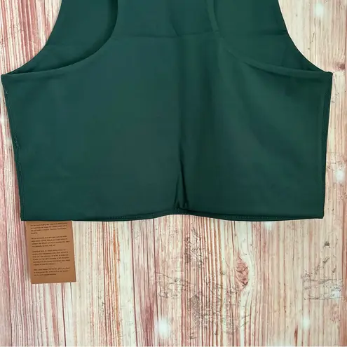 Girlfriend Collective Hunter Green Dylan Tank Top Sports Bra Style 1017 Sz L