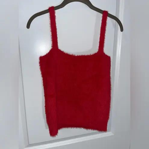 Willow & Wind Women’s Thneed Knit Stretch ClassicRed Fuzzy Sleeveless Tank Top L Red Size L