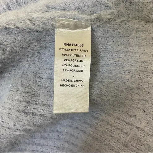 Ten Sixty Sherman Blue Feather Fuzzy Crew Neck Sweater Size Large NWT