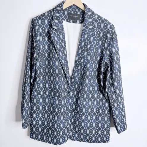 Liverpool Jeans Company LIVERPOOL Navy Batik Pattern Relaxed One-Button Blazer XL Business Casual - Image 2