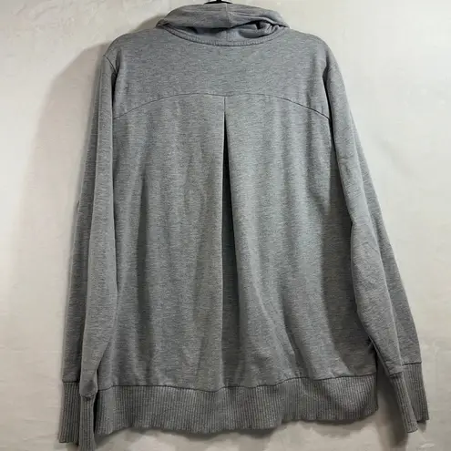 Jockey Gray Sweatshirt Women's Size XL Finger Slit Sleeve Soft Fleece Cowl Neck