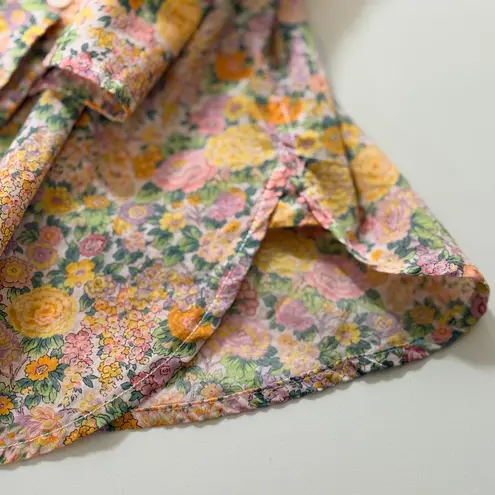 Liberty Art Fabrics By For J Crew Floral Button Up Shirt Sz 20 Casual Artsy Deco Yellow