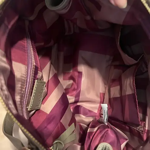 Kooba NWT large roomy lots of pockets expandable zip close satchel in taupe