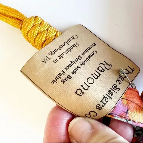 Handmade Cotton Fox Print Crossbody Bag With Mustard Lanyard