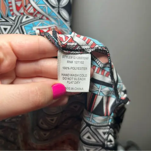 Magnolia South Magnolia South Geometric Patterned Blouse Multicolor women’s small bold artsy - Image 4