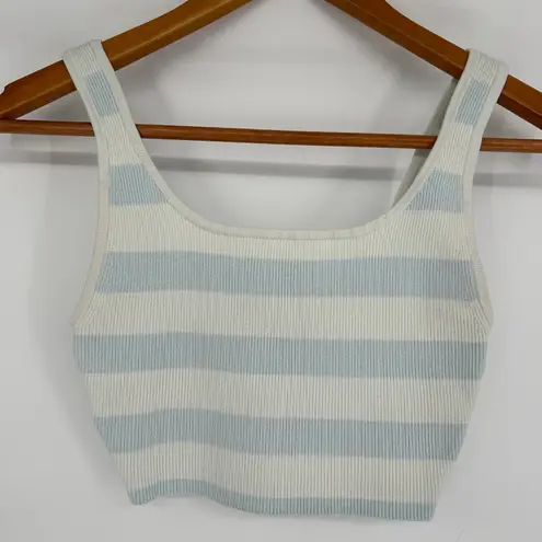 Babaton Aritzia Knit Crop Top Womens XS Striped Coastal Soft Girl Summer Preppy