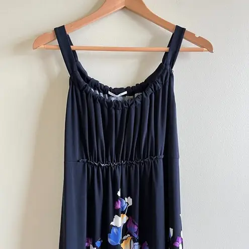 T Tahari EMPIRE WAIST FLORAL PRINT MIDI DRESS WOMENS SIZE S SLEEVELESS