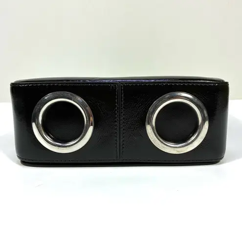 Moschino Couture Metal Logo Crossbody Shoulder Bag Black NWT Eyelets