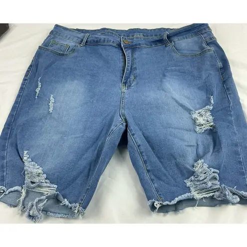 Gagele Women's Distressed Shorts Blue Size 4X