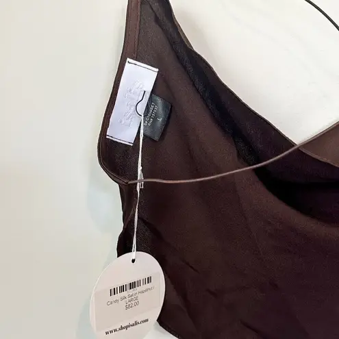 Isalis NWT Candy Silk Hazelnut Brown Top - Size: Large