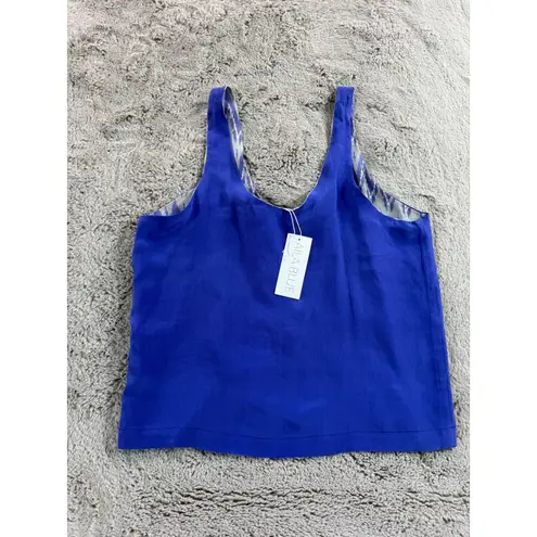 Aila Blue NWT Reversible Ikat Print Tank Top Blouse S Royal Blue Reversible
