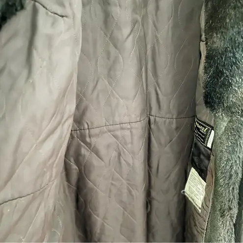 Vintage 60s/70s Tissavel France Faux Fur Long peacoat overcoat size S Brown