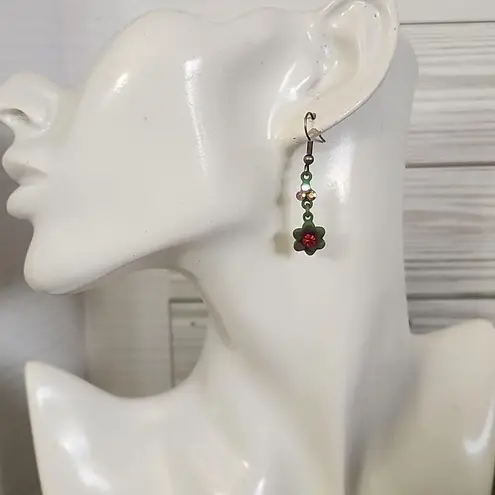 Bohemian Garden Floral Ornate Necklace with Earrings Set Pink