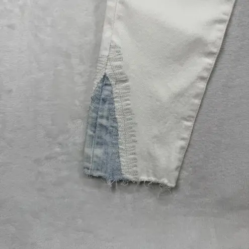 Moussy Vintage White Wash Denim Jeans Frayed Hem Made in Japan Size 25